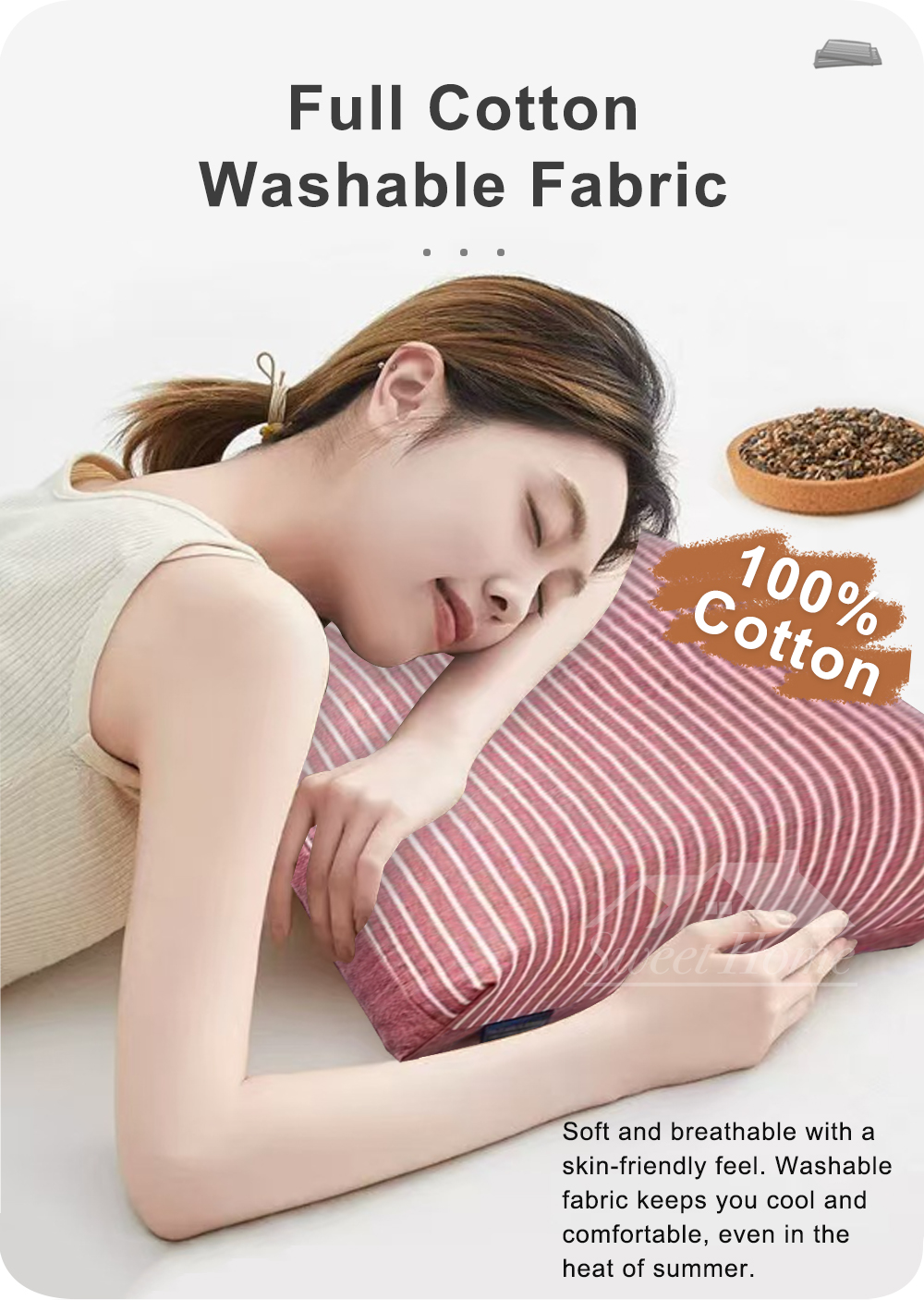 Cotton Two-Tone Angled Buckwheat Pillow-5